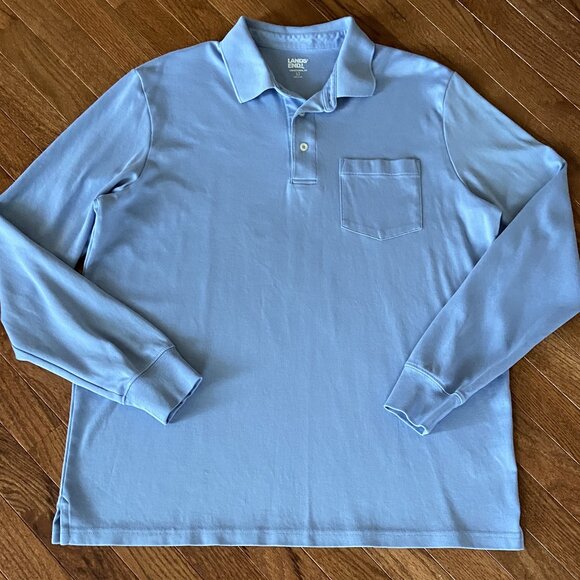 Lands' End Traditional Fit Long Sleeve Polo Men's LT - Picture 2 of 7
